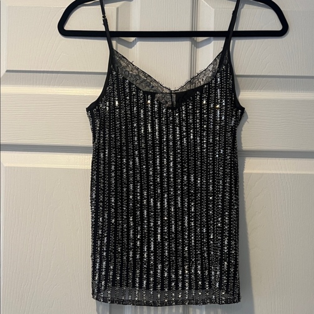 NWOT Cami NYC Black and Silver Sequin Camisole Size XS